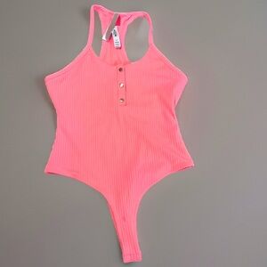 Victoria's Secret Coral Ribbed Bodysuit